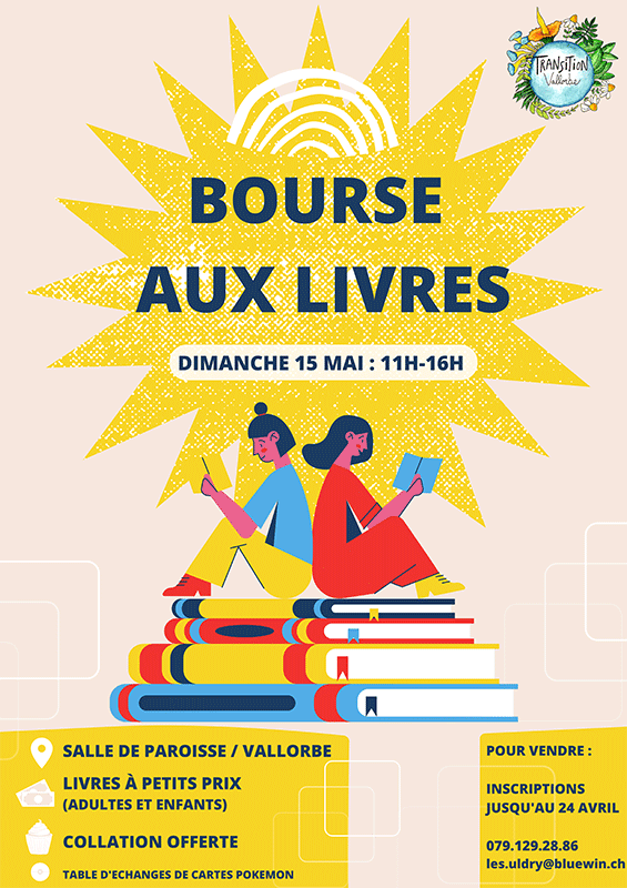 Bourse aux livres à Vallorbe le 15 mai 2022