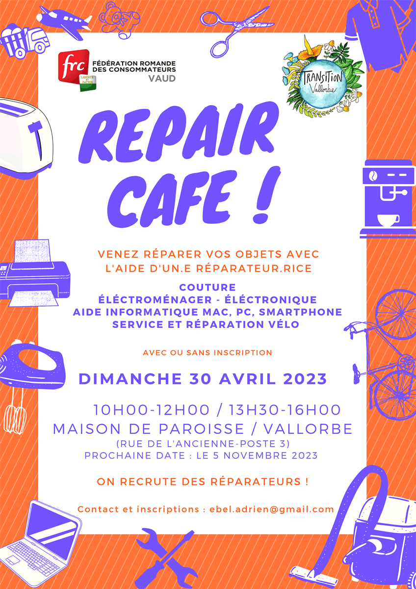 Repair café du 30 avril 2023 Repair café du 30 avril 2023